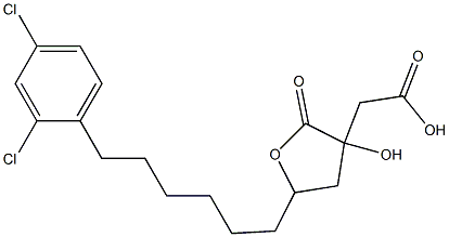 3-(carboxymethyl)-5-(6-(2,4-dichlorophenyl)hexyl)-3-hydroxytetrahydrofuran-2-one 结构式