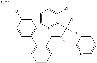 trichloro((((2-p-methoxyphenyl)pyridyl)methyl)bis(2-pyridylmethyl)amine)iron(III) 结构式