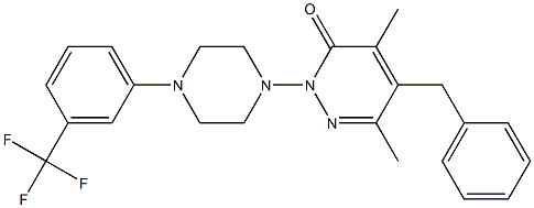 5-benzyl-6-methyl-2-(4-(3-trifluoromethylphenyl)piperazin-1-yl)methylpyridazin-3-one 结构式