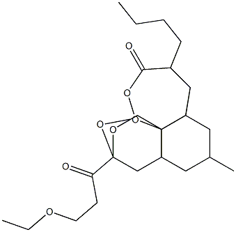 octahydro-3-(3-ethoxypropionyl)-6-methyl-9-butyl-3,12-epoxy-12H-pyrano(4,3-j)-1,2-benzodioxepin-10(3H)-one 结构式