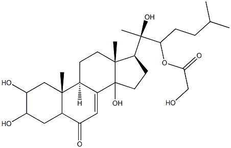 2,3,14,20-tetrahydroxy-22-(2-hydroxyacetyloxy)cholest-7-en-6-one 结构式