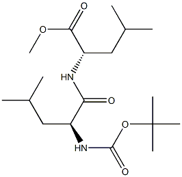 tert-butyloxycarbonyl-leucyl-leucine methyl ester 结构式