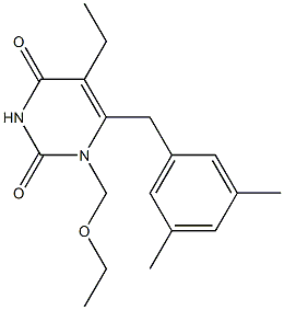 1-ethoxymethyl-5-ethyl-6-(3,5-dimethylbenzyl)uracil 结构式