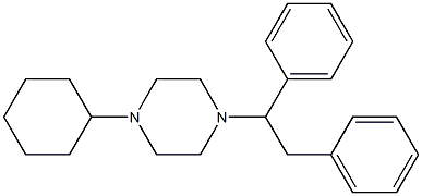 4-cyclohexyl-1-(1,2-diphenylethyl)piperazine 结构式