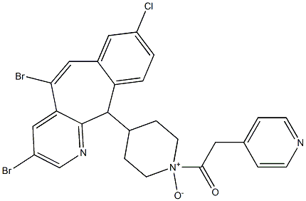 4-(8-chloro-3,5-dibromo-11H-benzo(5,6)-cyclohepta(1,2-b)pyridin-11-yl)-1-((4-pyridinyl)acetyl)piperidine N1-oxide 结构式