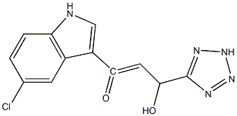 1-(5-chloroindol-3-yl)-3-hydroxy-3-(2H-tetrazol-5-yl)propenone 结构式