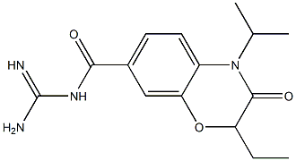 N-(2-ethyl-4-isopropyl-3-oxo-3,4-dihydro-2H-benzo(1,4)oxazine-7-carbonyl)guanidine 结构式