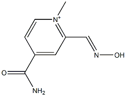 2-hydroxyiminomethyl-4-carbamoyl-1-methylpyridinium 结构式