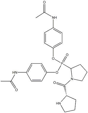 bis(4-acetamidophenyl) 1-prolylpyrrolidine-2-phosphonate 结构式