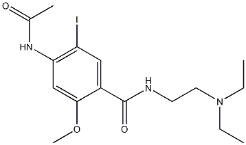 4-acetamido-N-(2-diethylaminoethyl)-5-iodo-2-methoxybenzamide 结构式