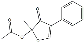 2-methyl-3-oxo-4-phenyl-2,3-dihydrofuran-2-yl acetate 结构式