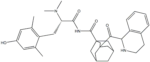 N,N-dimethyl-2',6'-dimethyltyrosyl-1,2,3,4-tetrahydro-3-isoquinolinecarbonyl 1-adamantane amide 结构式