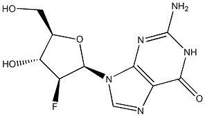 2-Amino-9-((2R,3S,4R,5R)-3-fluoro-4-hydroxy-5-hydroxymethyltetrahydrofuran-2-yl)-1,9-dihydropurin-6-one 结构式