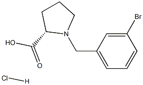 (R)-alpha-(3-bromo-benzyl)-proline hydrochloride 结构式