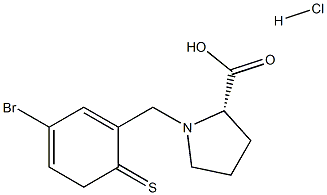 (S)-alpha-(5-Bromo-2-Thiophenylmethyl)-proline hydrochloride 结构式