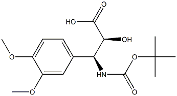 N-Boc-(2S,3S)-3-Amino-2-hydroxy-3-(3,4-dimethoxy-phenyl)-propanoic acid 结构式