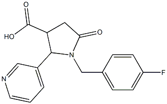 1-(4-Fluoro-benzyl)-5-oxo-2-pyridin-3-yl-pyrrolidine-3-carboxylic acid 结构式