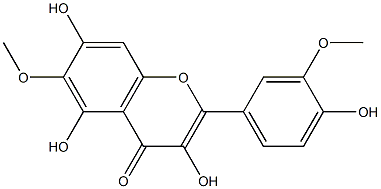 3,5,7-trihydroxy-2-(4-hydroxy-3-methoxy-phenyl)-6-methoxy-chromen-4-one 结构式