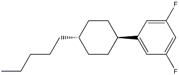反式-4-戊基环己基-3,5-二氟苯 结构式