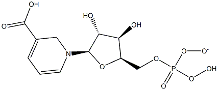 1-[(2R,3R,4R,5R)-3,4-dihydroxy-5-[(hydroxy-oxido-phosphoryl)oxymethyl]oxolan-2-yl]pyridine-5-carboxylic acid 结构式