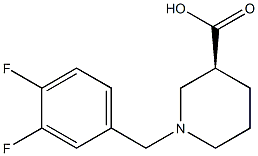 (3S)-1-(3,4-difluorobenzyl)piperidine-3-carboxylic acid 结构式