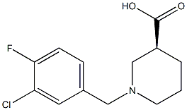 (3S)-1-(3-chloro-4-fluorobenzyl)piperidine-3-carboxylic acid 结构式