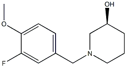 (3S)-1-(3-fluoro-4-methoxybenzyl)piperidin-3-ol 结构式