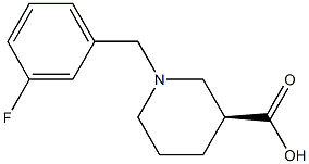 (3S)-1-(3-fluorobenzyl)piperidine-3-carboxylic acid 结构式