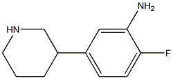 2-fluoro-5-piperidin-3-ylaniline 结构式