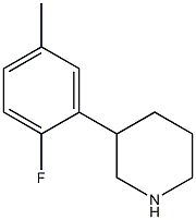 3-(2-fluoro-5-methylphenyl)piperidine 结构式