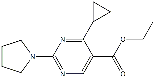 ETHYL 4-CYCLOPROPYL-2-(PYRROLIDIN-1-YL)PYRIMIDINE-5-CARBOXYLATE 结构式