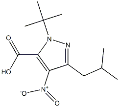 1-(1,1-DIMETHYLETHYL)-3-(2-METHYLPROPYL)-4-NITRO-1H-PYRAZOLE-5-CARBOXYLICACID 结构式