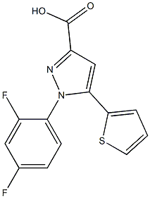 1-(2,4-DIFLUOROPHENYL)-5-THIEN-2-YL-1H-PYRAZOLE-3-CARBOXYLIC ACID 结构式