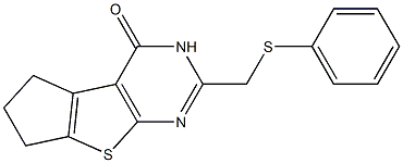 2-[(PHENYLTHIO)METHYL]-3,5,6,7-TETRAHYDRO-4H-CYCLOPENTA[4,5]THIENO[2,3-D]PYRIMIDIN-4-ONE 结构式