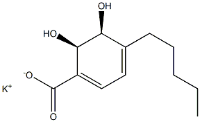 (2R,3S)-1-CARBOXY-4-PENTYL-2,3-DIHYDROXYCYCLOHEX-4,6-DIENE POTASSIUM SALT 95% 结构式