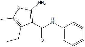 2-AMINO-4-ETHYL-5-METHYL-N-PHENYLTHIOPHENE-3-CARBOXAMIDE 结构式