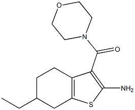 6-ETHYL-3-(MORPHOLIN-4-YLCARBONYL)-4,5,6,7-TETRAHYDRO-1-BENZOTHIEN-2-YLAMINE 结构式