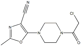 5-[4-(CHLOROACETYL)PIPERAZIN-1-YL]-2-METHYL-1,3-OXAZOLE-4-CARBONITRILE 结构式