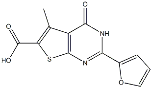 2-(2-FURYL)-5-METHYL-4-OXO-3,4-DIHYDROTHIENO[2,3-D]PYRIMIDINE-6-CARBOXYLIC ACID 结构式