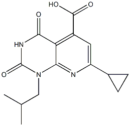 7-CYCLOPROPYL-1-ISOBUTYL-2,4-DIOXO-1,2,3,4-TETRAHYDROPYRIDO[2,3-D]PYRIMIDINE-5-CARBOXYLIC ACID 结构式