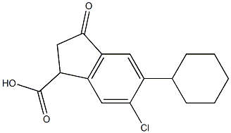 6-CHLORO-5-CYCLOHEXYL-3-OXOINDAN-1-CARBOXYLIC ACID 结构式