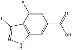 4-FLUORO-3-IODOINDAZOLE-6-CARBOXYLIC ACID 结构式