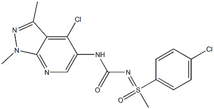 N-(4-chloro-1,3-dimethyl-1H-pyrazolo[3,4-b]pyridin-5-yl)-N''-[1-(4-chlorophenyl)-1-methyl-1-oxo-lambda~6~-sulfanylidene]urea 结构式