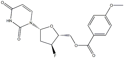 5'-O-Anisoyl-3'-fluoro-2',3'-dideoxyuridine 结构式