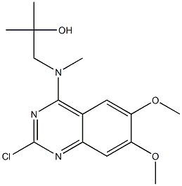 1-[(2-CHLORO-6,7-DIMETHOXYQUINAZOLIN-4-YL)(METHYL)AMINO]-2-METHYLPROPAN-2-OL 结构式