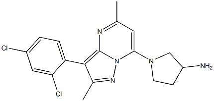 1-[3-(2,4-DICHLOROPHENYL)-2,5-DIMETHYLPYRAZOLO[1,5-A]PYRIMIDIN-7-YL]PYRROLIDIN-3-AMINE 结构式