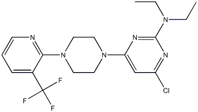 4-CHLORO-N,N-DIETHYL-6-{4-[3-(TRIFLUOROMETHYL)PYRIDIN-2-YL]PIPERAZIN-1-YL}PYRIMIDIN-2-AMINE 结构式