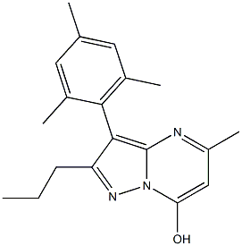 5-METHYL-2-PROPYL-3-(2,4,6-TRIMETHYL-PHENYL)-PYRAZOLO[1,5-A]PYRIMIDIN-7-OL 结构式