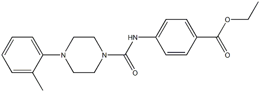 ETHYL 4-({[4-(2-METHYLPHENYL)PIPERAZIN-1-YL]CARBONYL}AMINO)BENZOATE 结构式