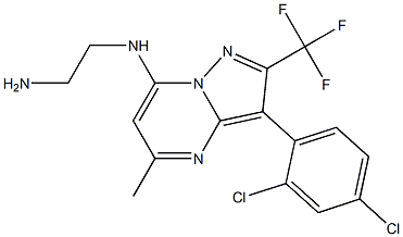 N1-[3-(2,4-DICHLORO-PHENYL)-5-METHYL-2-TRIFLUOROMETHYL-PYRAZOLO[1,5-A]PYRIMIDIN-7-YL]-ETHANE-1,2-DIAMINE 结构式